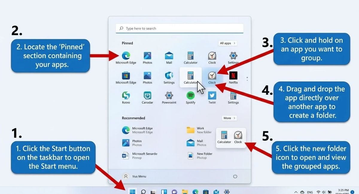 How to Pin and Organize Apps in Windows 11 Start Menu