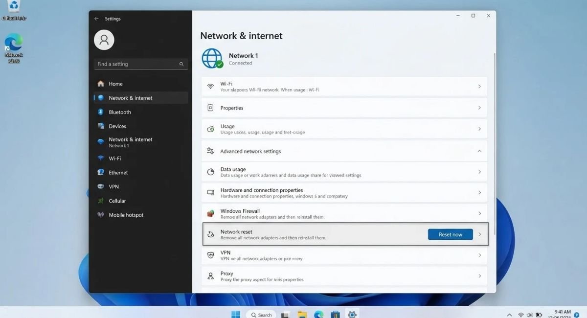 Network Reset settings