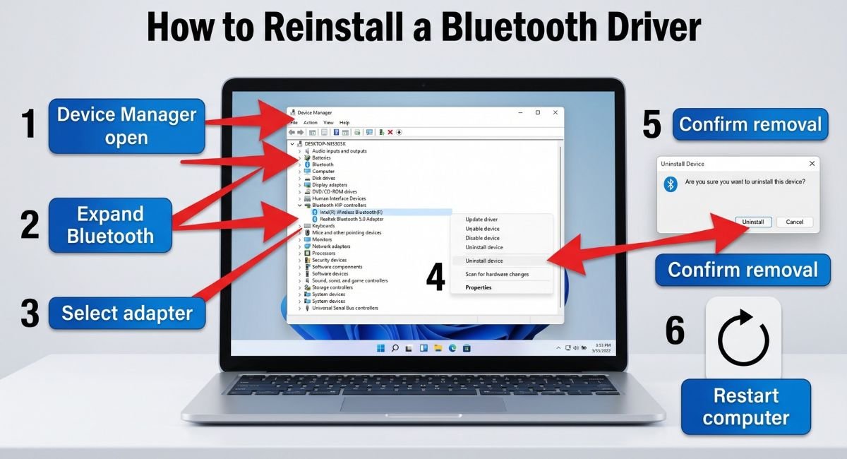 Roll Back or Reinstall the Bluetooth Driver