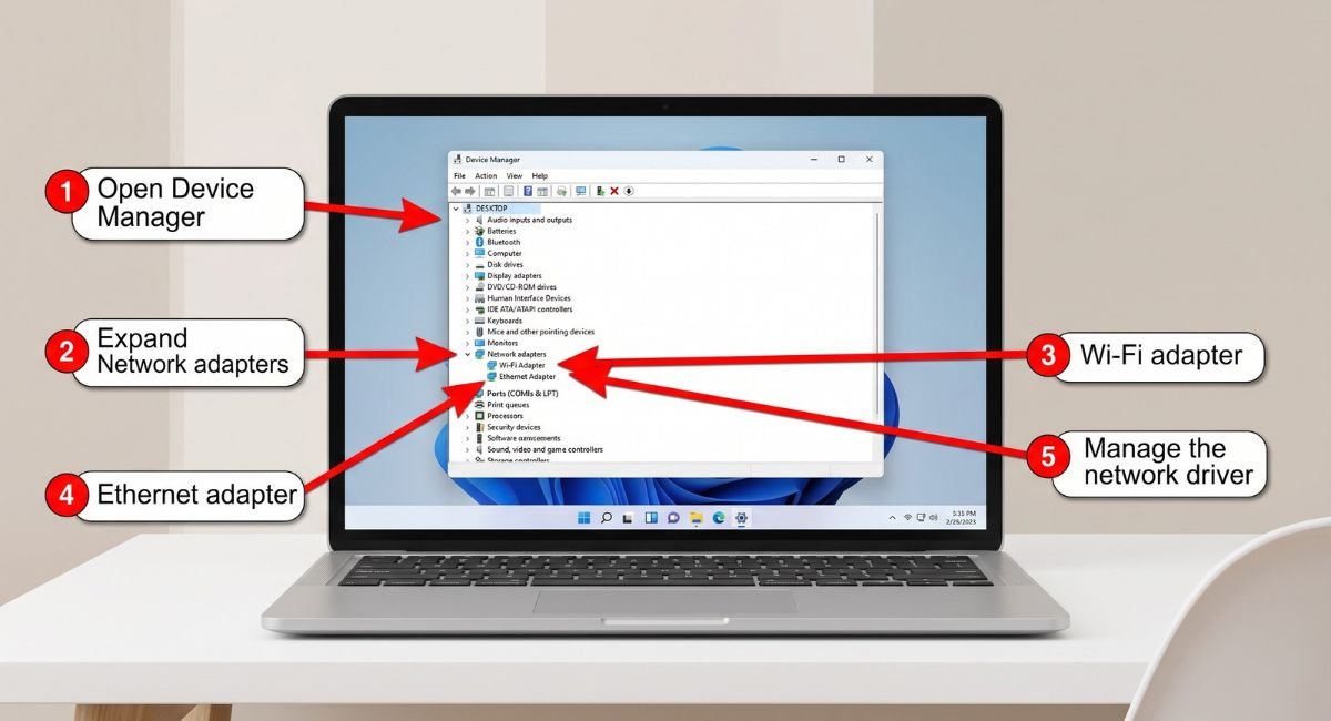 Updating the Network Adapter Driver in Windows