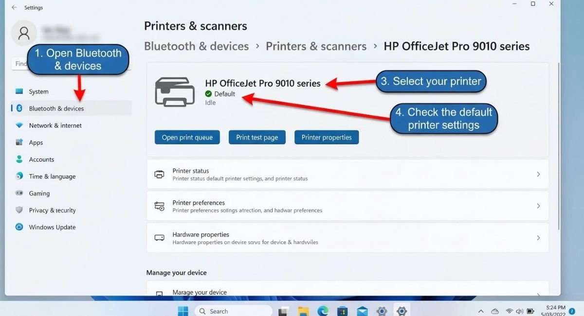 Windows 11 Printers & Scanners Settings