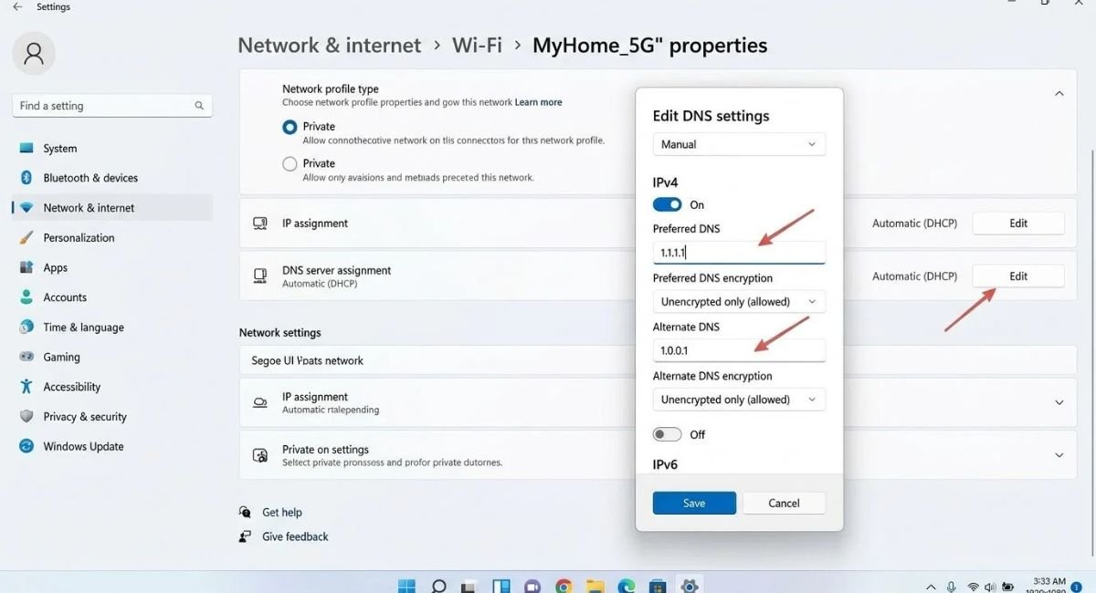 Change DNS Server Settings in Windows