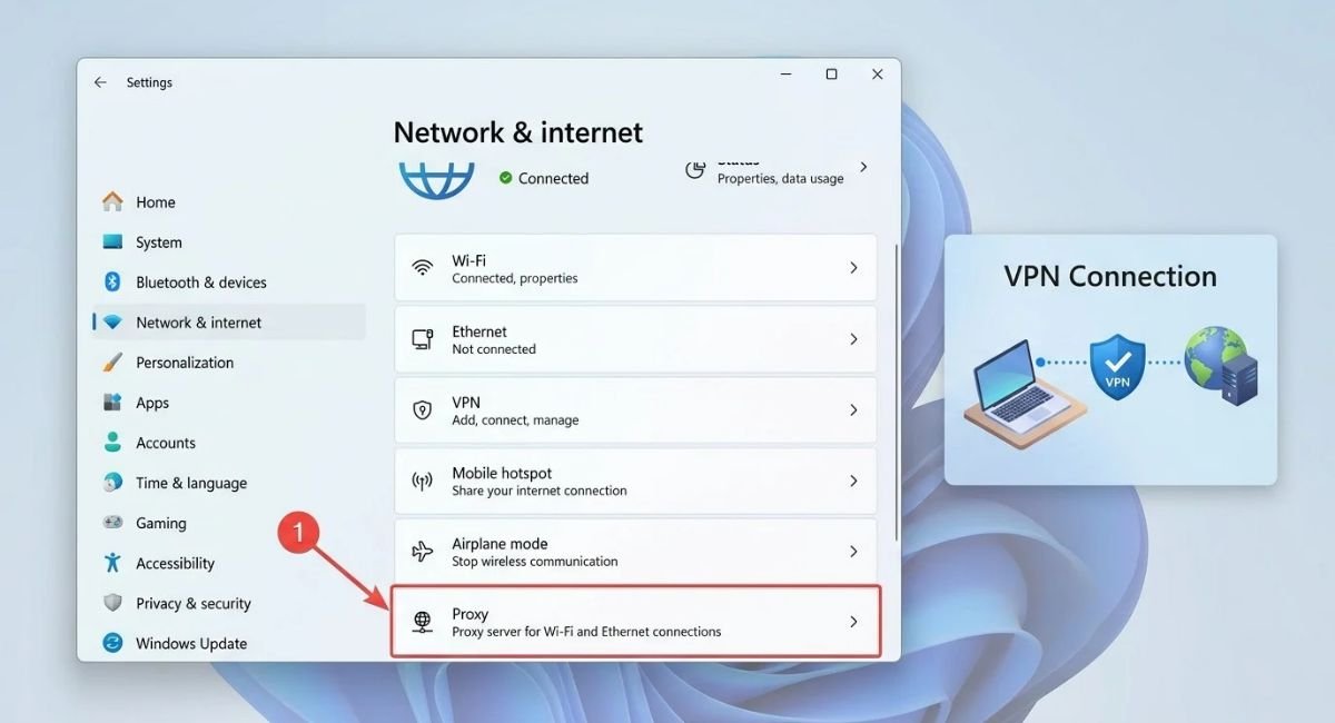 Check VPN and Proxy Settings