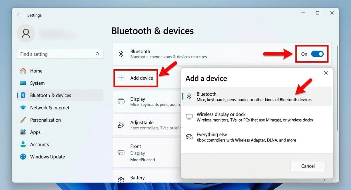 How to Enable Bluetooth and Pair a Device in Windows