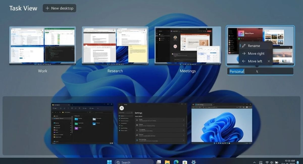 Rename Virtual Desktops in Windows