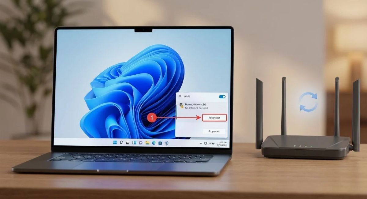 Restart Your Laptop and Reconnect to Wi-Fi