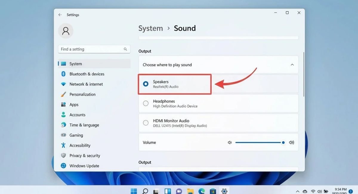 Select the Correct Audio Output Device in Windows 