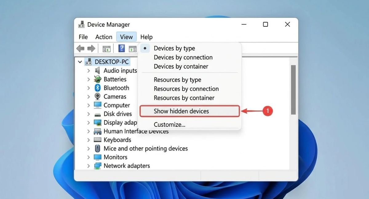 Show Hidden Bluetooth Devices in Device Manager
