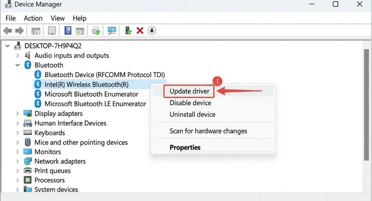 Update Bluetooth Driver in Windows 