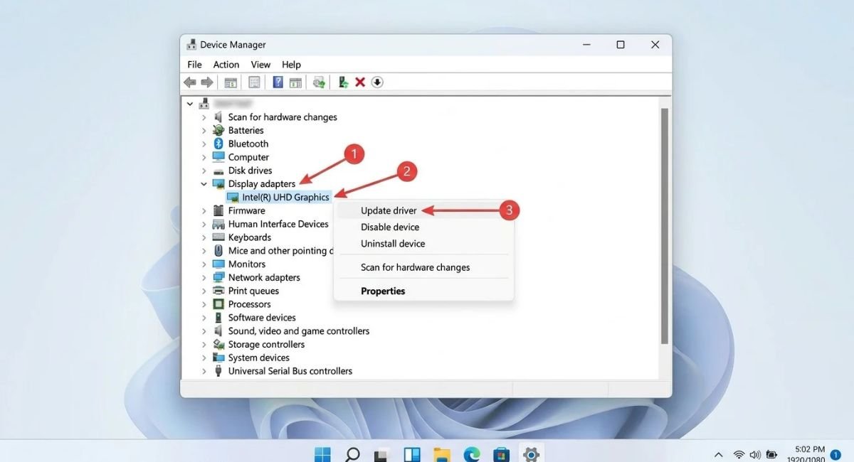 Update Graphics Driver in Device Manager