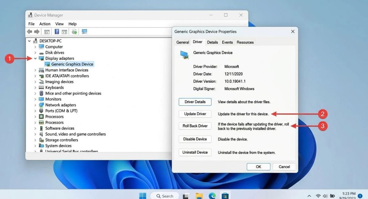 Update or Roll Back Graphics Drivers in Windows 10/11