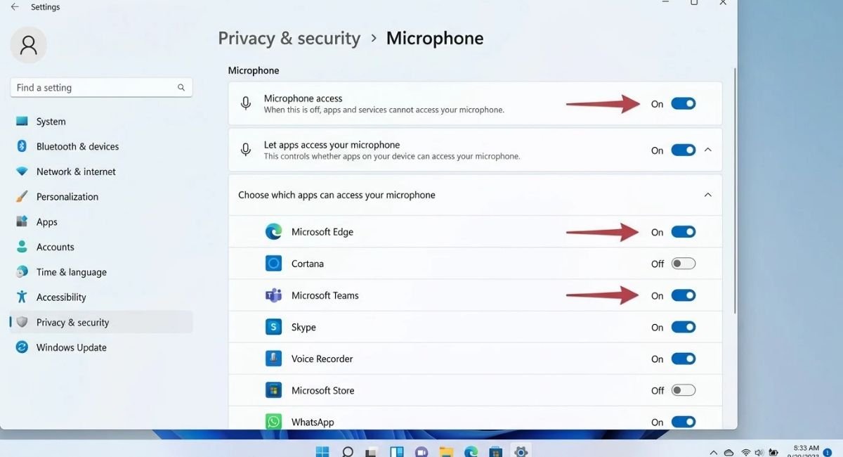 Windows 11 Microphone Privacy Settings