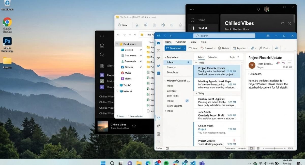Windows 11 Pinned Apps and Status Indicators