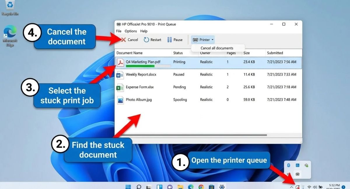 Windows 11 Printer Print Queue