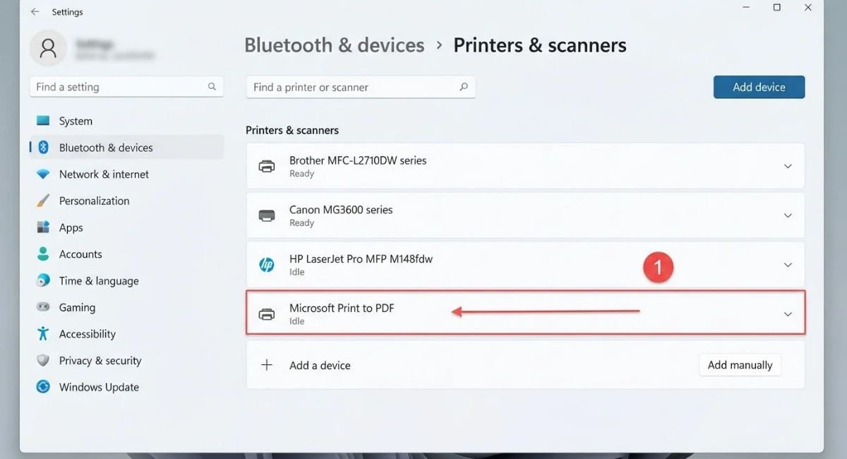 Windows 11 Printers and Scanners Settings