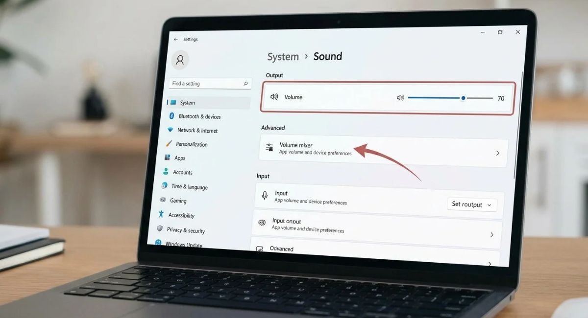 Windows 11 Sound Settings and Volume Controls