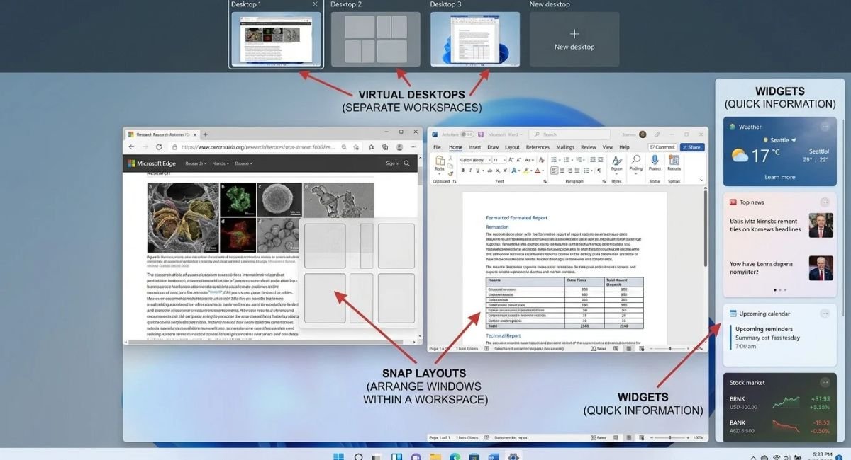 Windows 11 Virtual Desktop Multitasking Settings