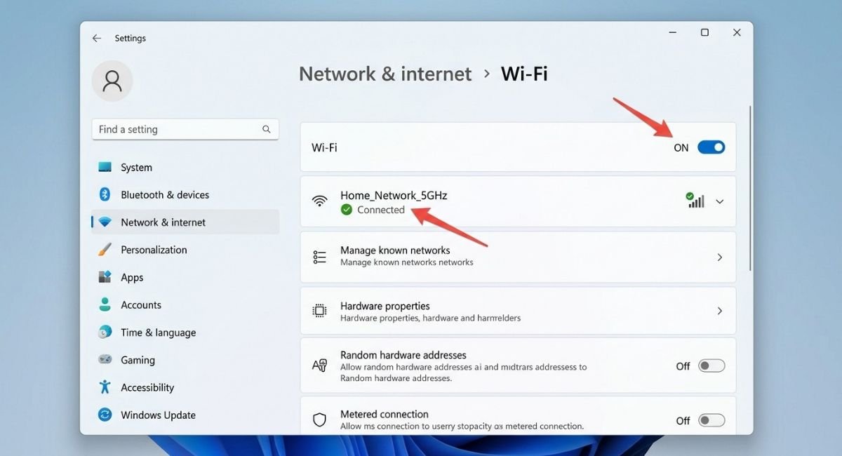 Windows 11 Wi-Fi Connection Settings